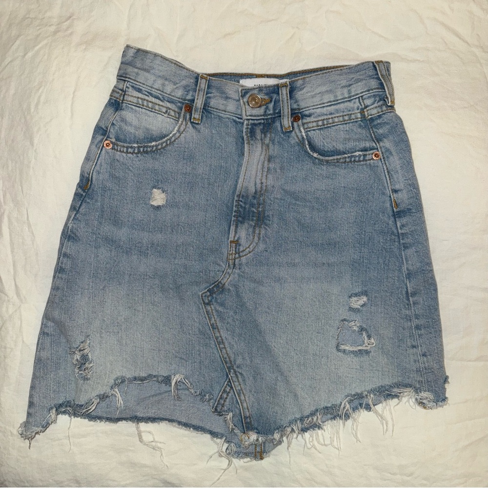 Zara Light Blue Denim Skirt